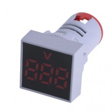 Світлодіодна індикаторна лампа з цифровим вольтметром KLS Electronic AD16-22FSV 60–500 В, червоний, ⌀22 мм